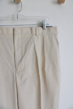 NEW Lands' End Pleated Traditional Fit Beige Pants | 38