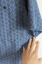 Eddie Bauer Blue Pattern Button Down Short Sleeved Shirt | M