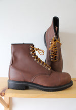 Red Wing Brown Leather Steel Toe Boots | 14