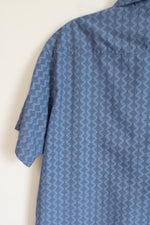 Eddie Bauer Blue Pattern Button Down Short Sleeved Shirt | M
