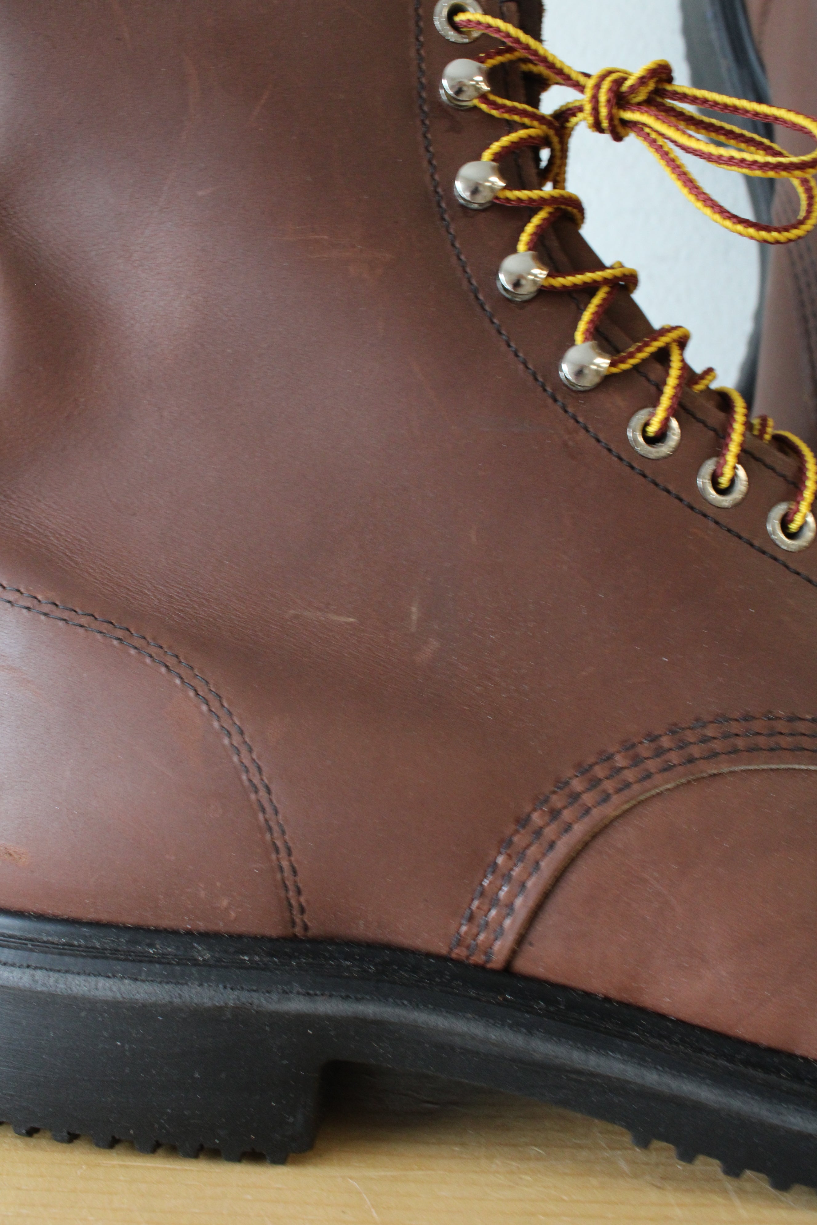 Red Wing Brown Leather Steel Toe Boots | 14