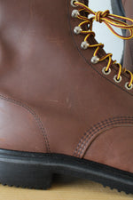 Red Wing Brown Leather Steel Toe Boots | 14