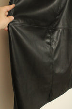 NEW Worthington Black Faux Leather Midi Skirt | 16