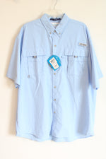 NEW Columbia Bahama Light Blue Short Sleeved Button Down Shirt | XL Tall