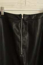 NEW Worthington Black Faux Leather Midi Skirt | 16