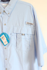 NEW Columbia Bahama Light Blue Short Sleeved Button Down Shirt | XL Tall