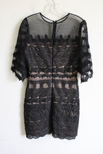Nicole Miller Black Shimmer Lace Fitted Dress | 8