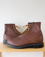 Red Wing Brown Leather Steel Toe Boots | 14