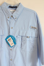 NEW Columbia Bahama Light Blue Short Sleeved Button Down Shirt | XL Tall