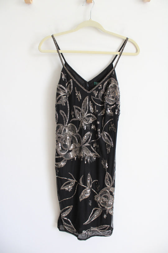 Ralph Lauren Evening Cocktail Black Beaded Dress | 6