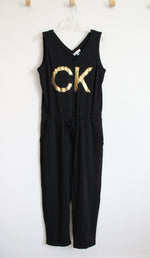 Calvin Klein Black Gold Logo Jumpsuit | M