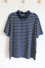 Under Armour Navy Blue Striped Polo Shirt | 2XL