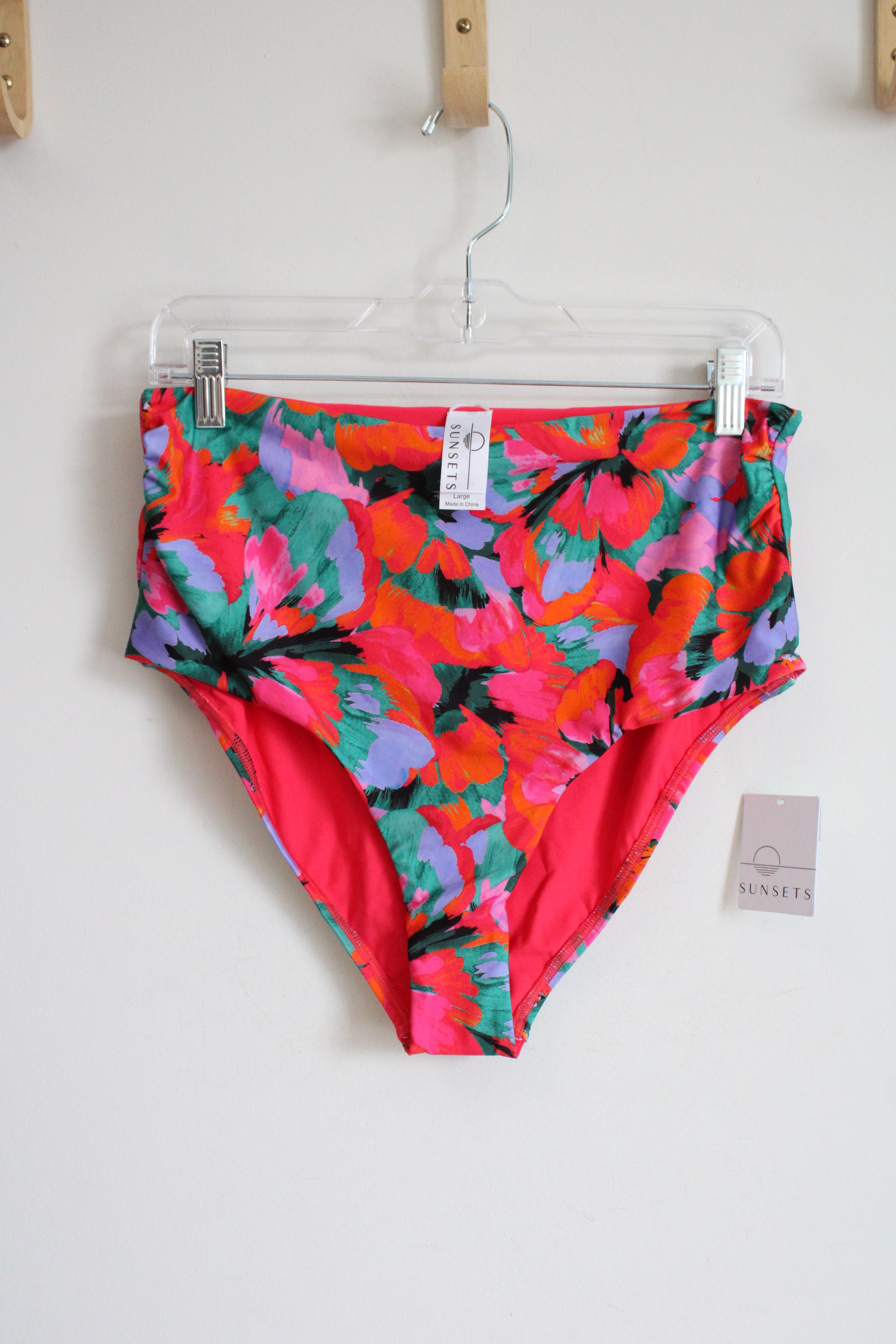 NEW Sunsets Hummingbird Cove Capri High Waist Floral Swim Bottoms | L