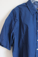 Van Heusen Never Tuck Blue Dotted Button Down Shirt | 2XL