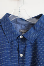 Van Heusen Never Tuck Blue Dotted Button Down Shirt | 2XL
