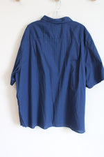 Van Heusen Never Tuck Blue Dotted Button Down Shirt | 2XL