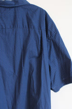 Van Heusen Never Tuck Blue Dotted Button Down Shirt | 2XL