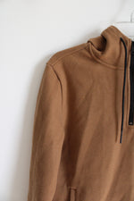 Express Brown Fleece 1/4 Zip Hoodie | XS