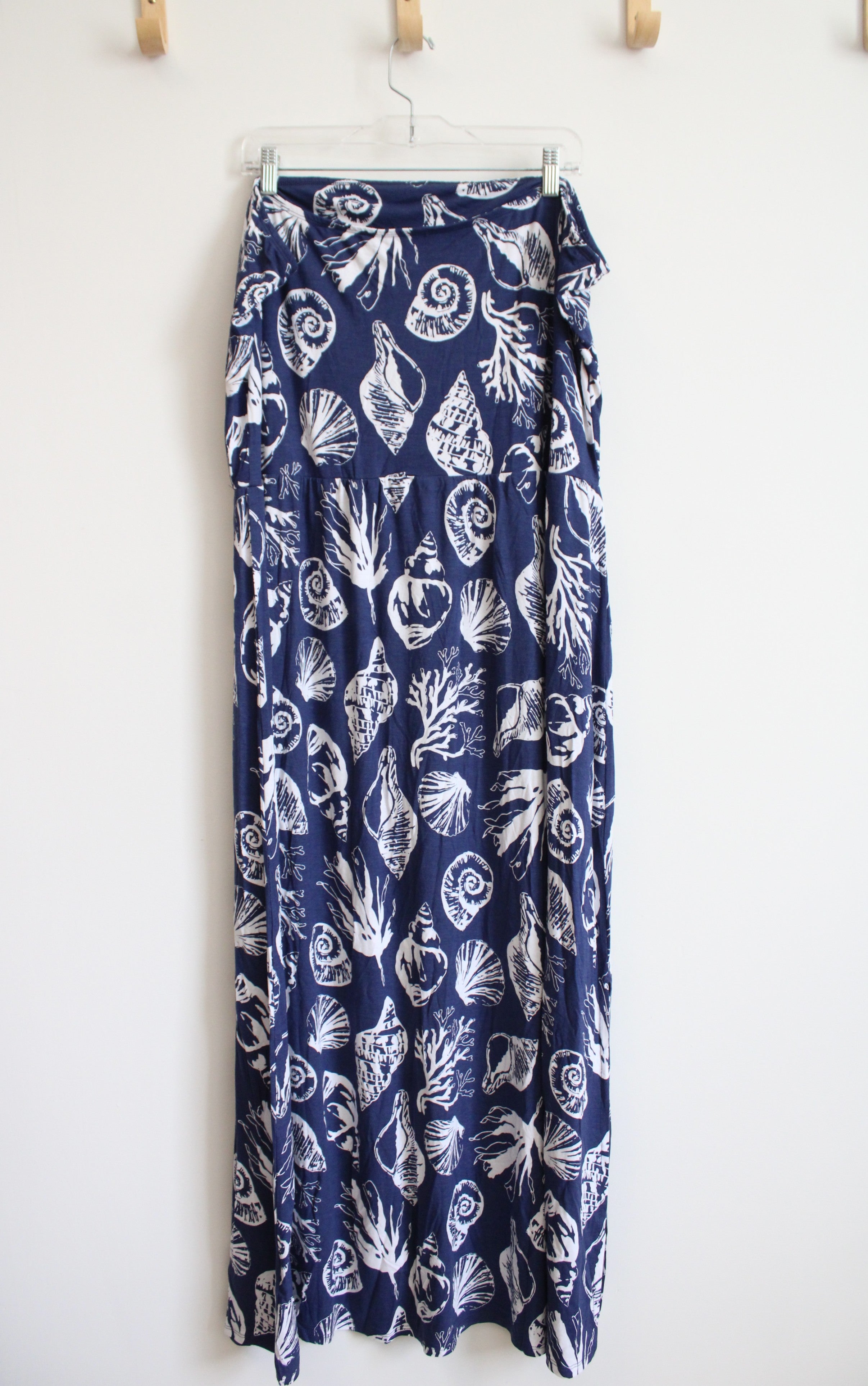 Venus Blue & White Seashell Print Strapless Maxi Dress | 3X