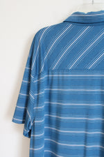 Under Armour HeatGear Blue White Striped Polo shirt | 2XL