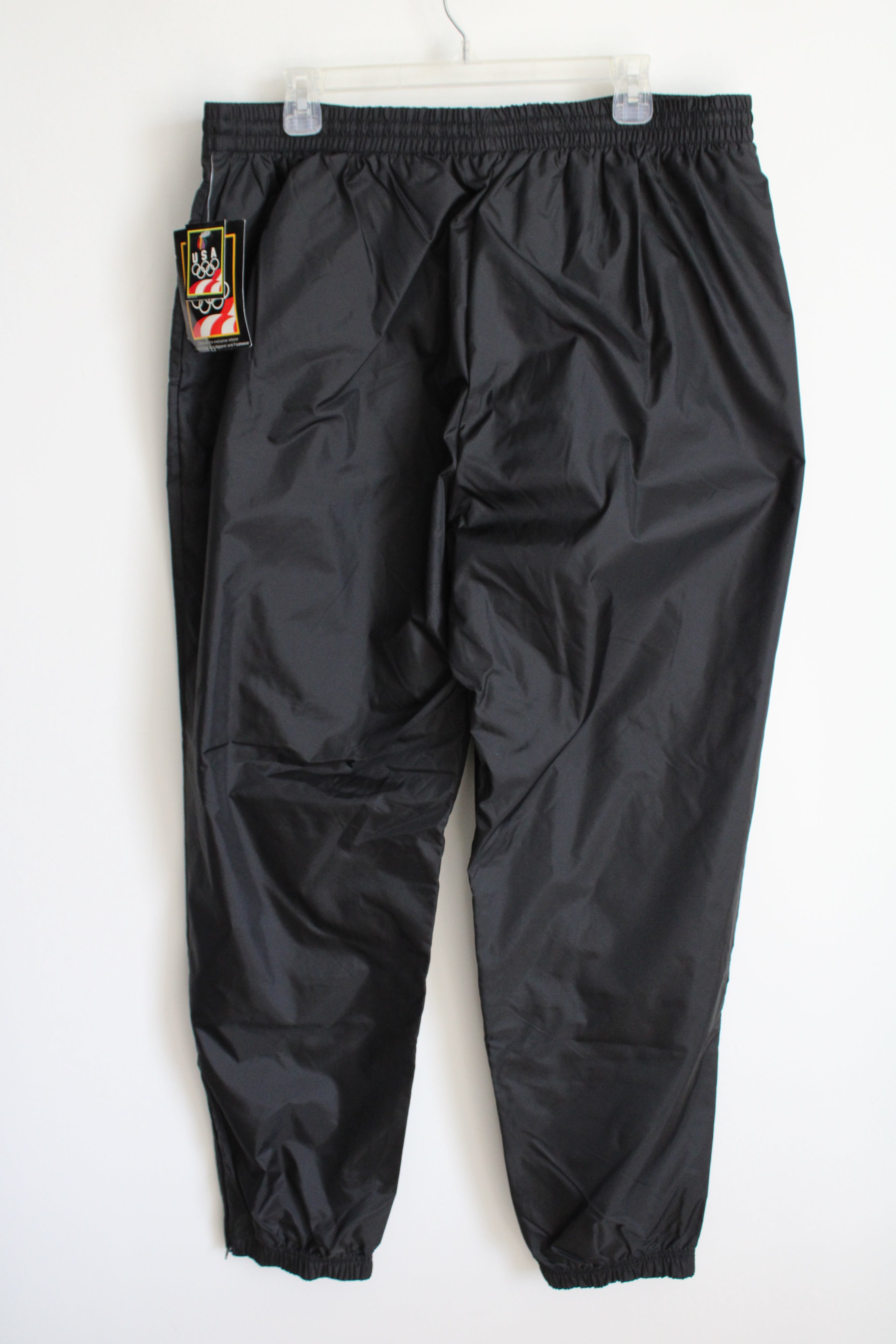NEW USA Olympics Black Windbreaker Athletic Pants | XL