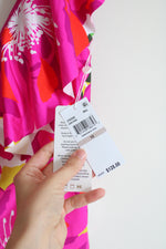 NEW Trina Turk Pink Floral Ruffle Swim Top | 12