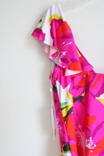 NEW Trina Turk Pink Floral Ruffle Swim Top | 12