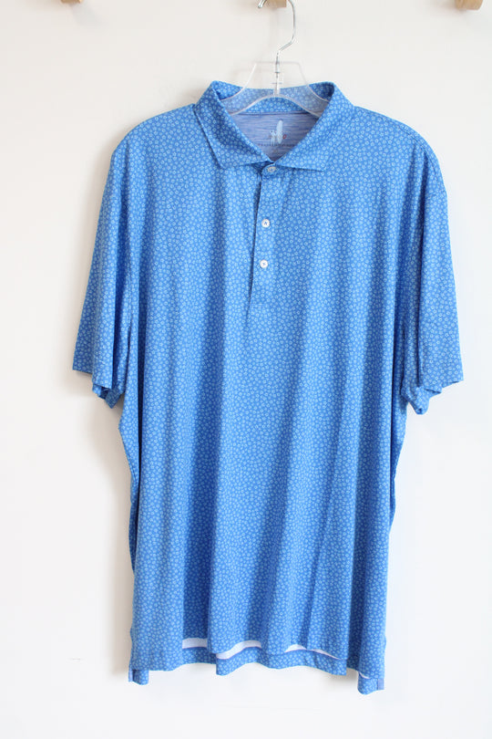 Johnnie-O Blue Floral Polo Shirt | XL