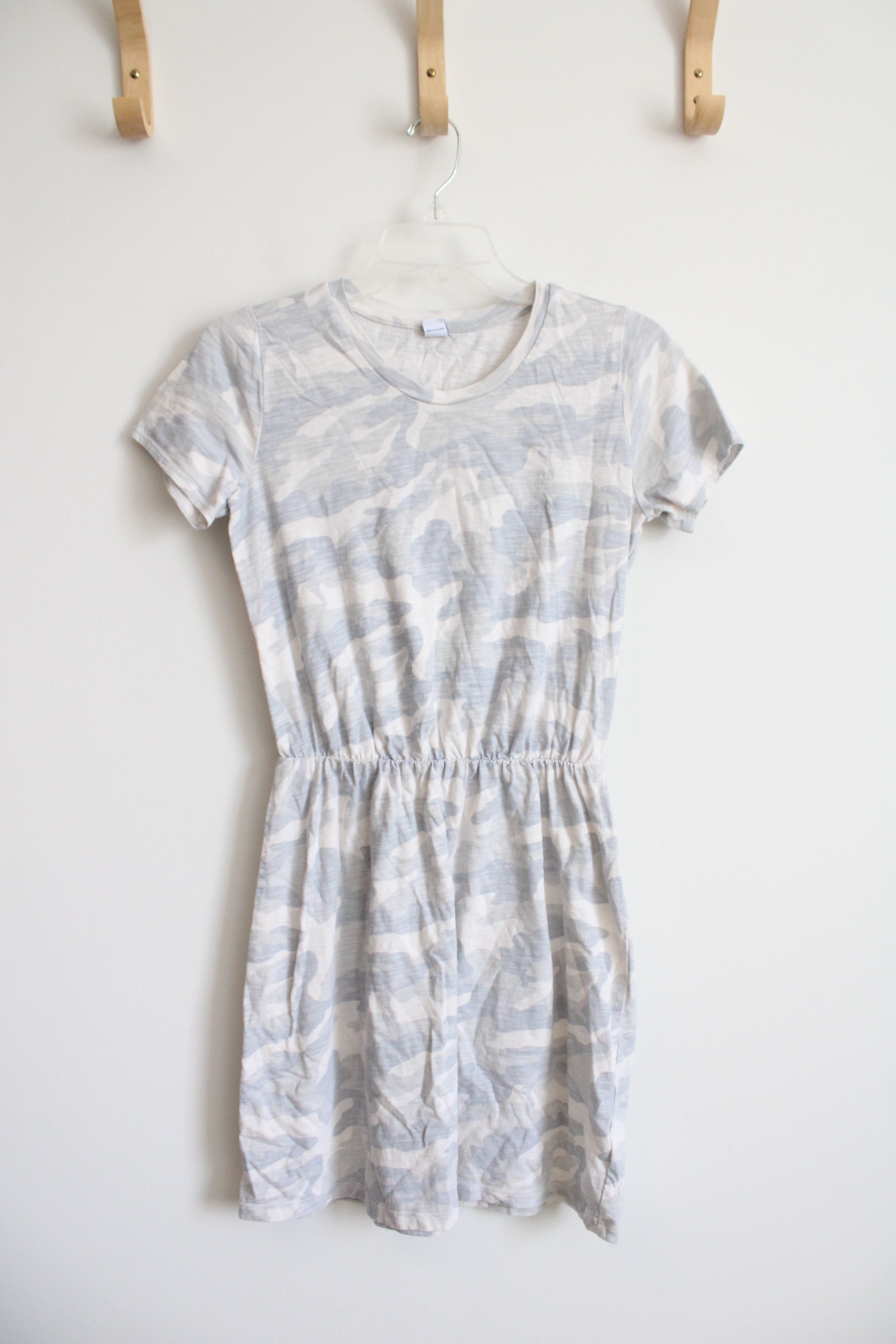 Old Navy Cream & Gray Camo Cotton Dress | XS Jubilee Thrift Old Navy Cream & Gray Camo Cotton Dress | XS Jubilee Thrift