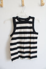 NEW LOFT Beige & Black Striped Tank Top | XXS Petite