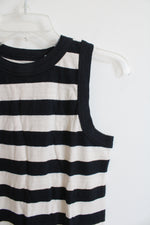 NEW LOFT Beige & Black Striped Tank Top | XXS Petite