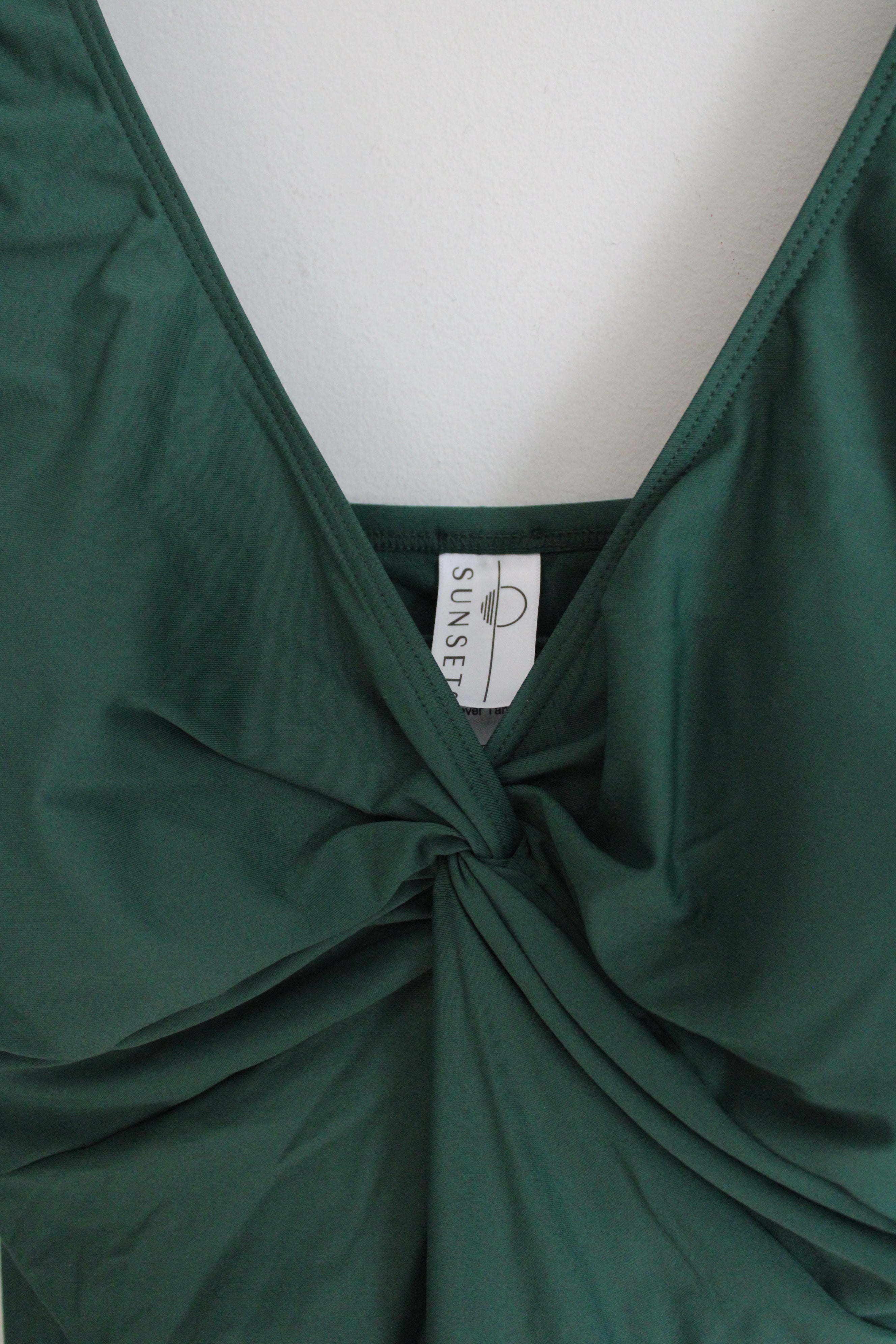 Sunsets Island Green Forever Tankini Swim Top | 38DD