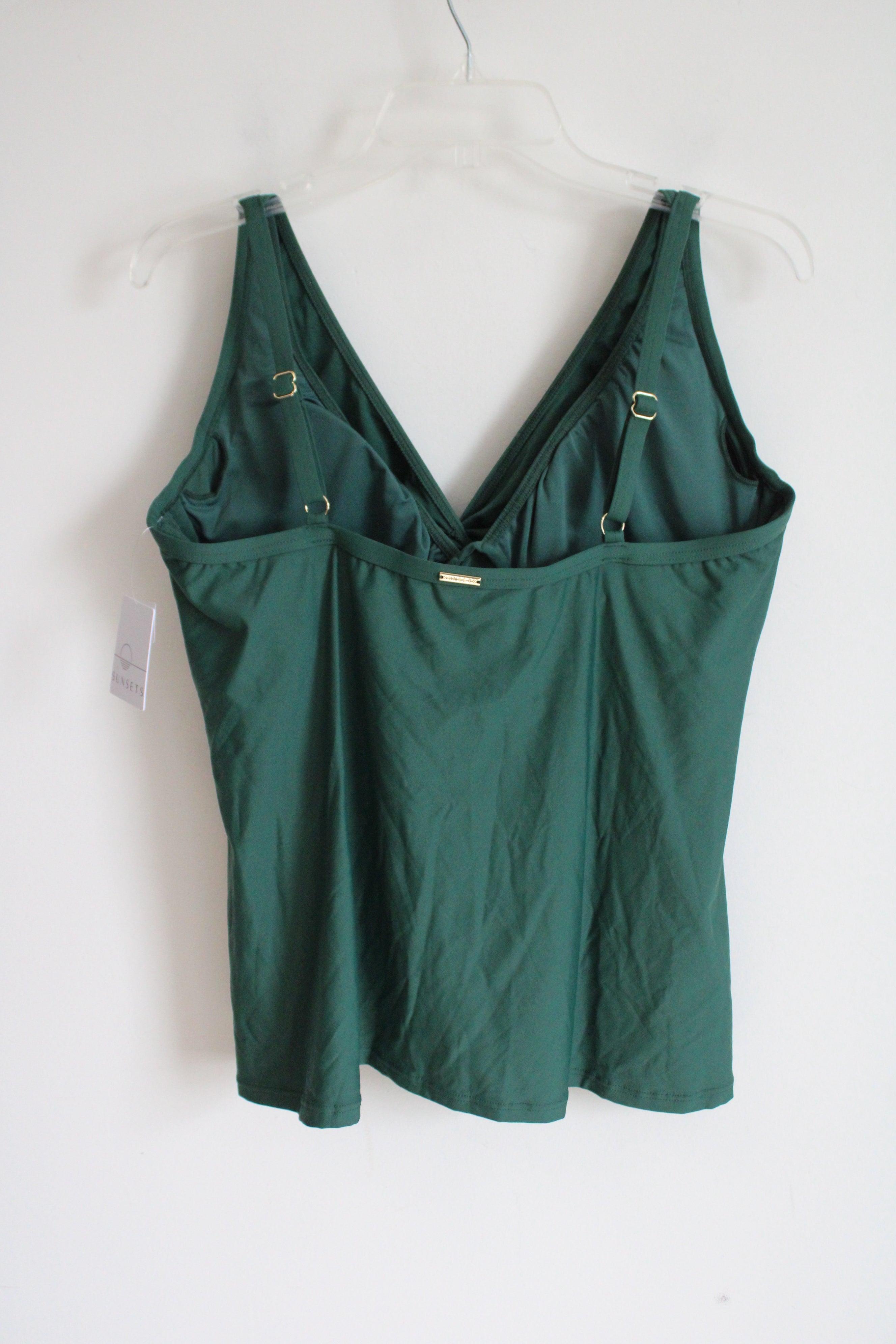 Sunsets Island Green Forever Tankini Swim Top | 38DD