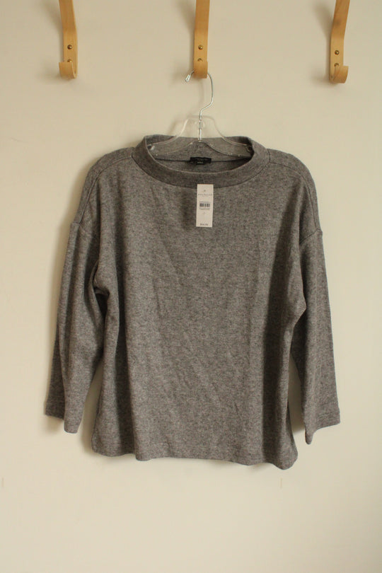 NEW Ann Taylor Gray Oversized Fit 3/4 Sleeve Sweater | S