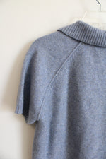 NEW Tahari Blue Cashmere Collared Sweater Top | M