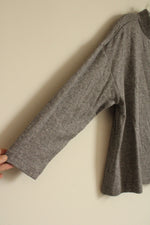 NEW Ann Taylor Gray Oversized Fit 3/4 Sleeve Sweater | S