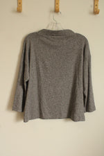 NEW Ann Taylor Gray Oversized Fit 3/4 Sleeve Sweater | S