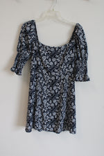 Mi Ami Navy Blue White Floral Dress | L