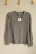 NEW Anrabess Gray LS V-neck Sweater | L