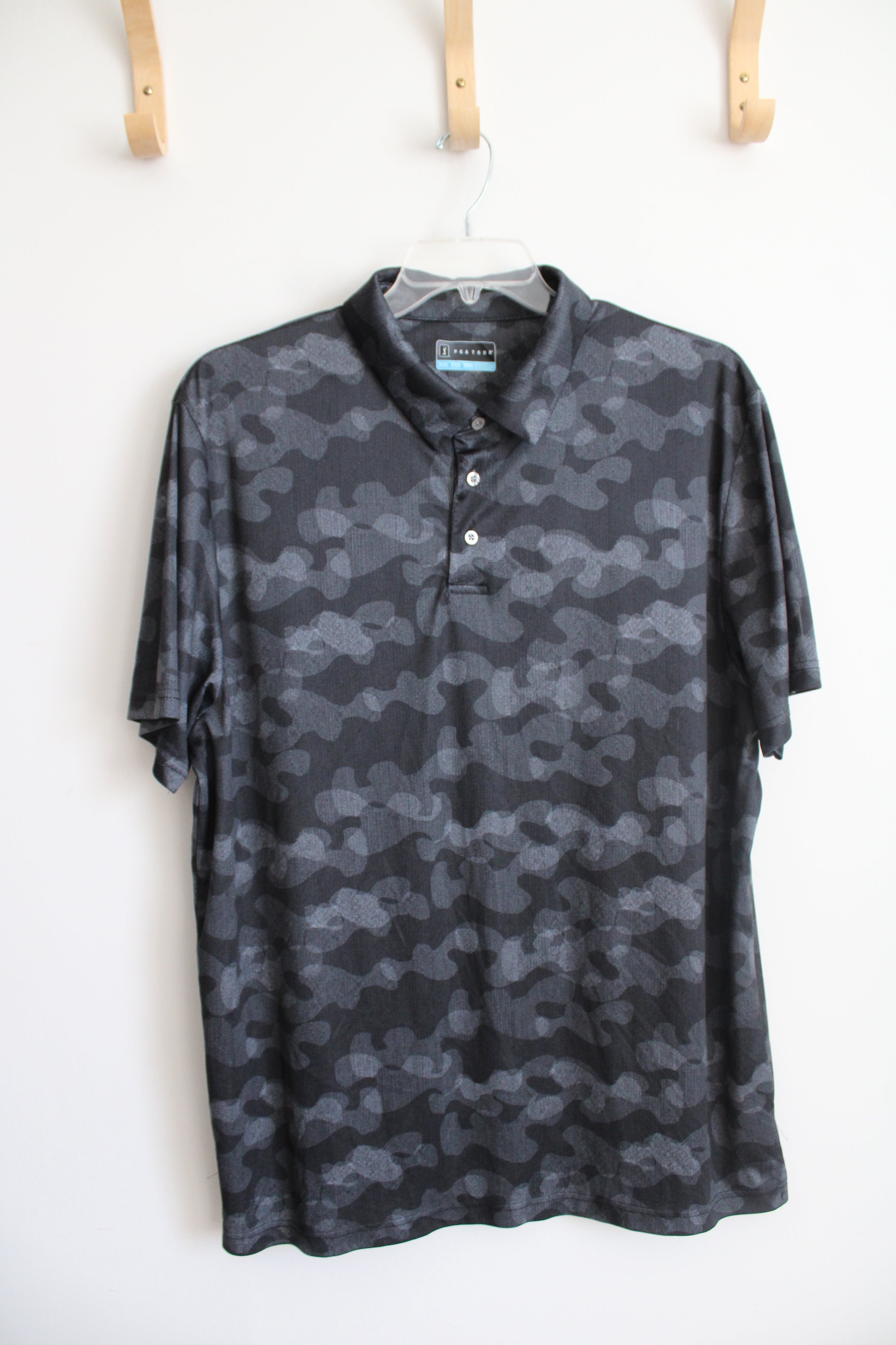 PGA Tour Black & Gray Camo Polo Shirt | XXL