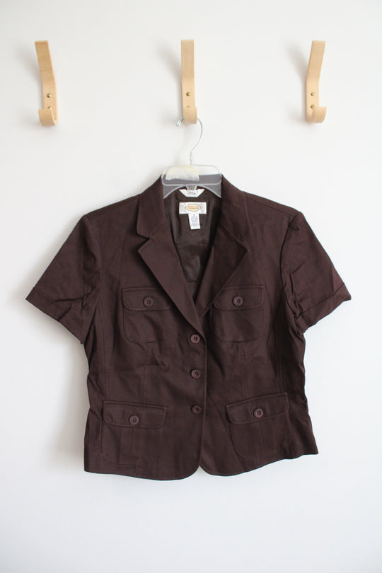 Talbots Brown Short Sleeved Jacket | 8