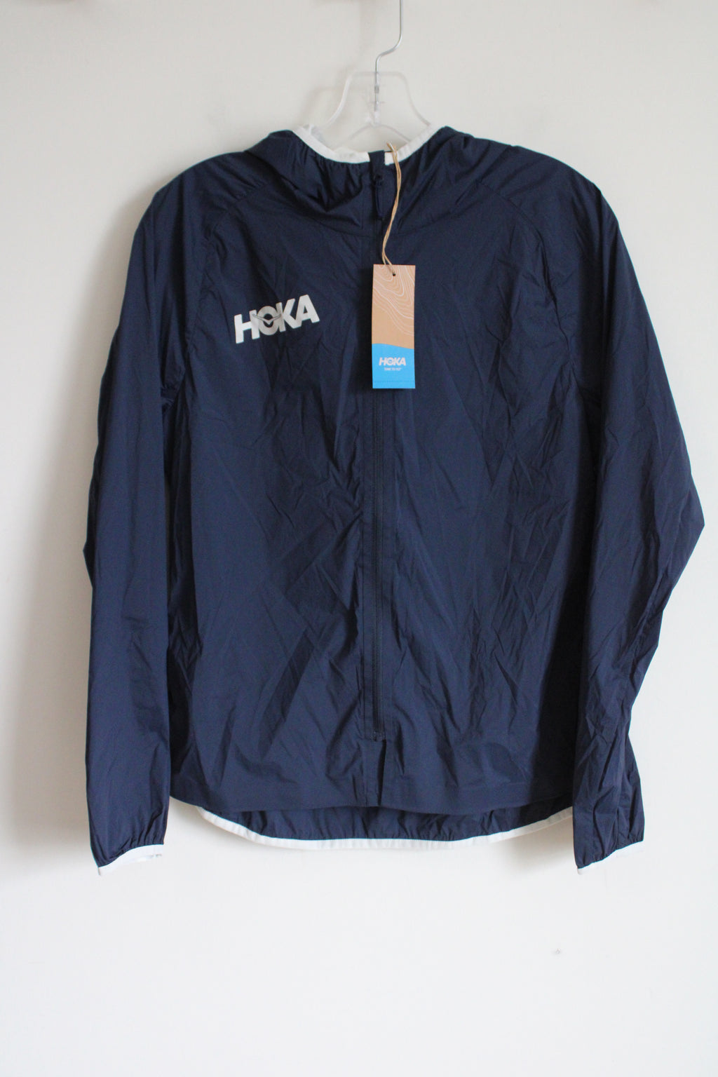 NEW Hoka Full-Zip Wind Jacket Blue Zip Up | S