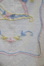 Vintage Chenille Bunny On Rocking Horse Baby Blanket