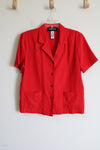 Sag Harbor Red Button Down Collared Shirt | 12 Petite