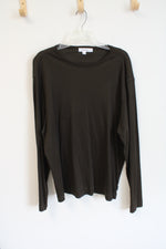 Calvin Klein Deep Olive Long Sleeved Cotton Shirt | XL