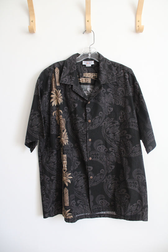Pacific Legend Black Hawaiian Shirt | XL