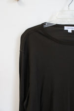 Calvin Klein Deep Olive Long Sleeved Cotton Shirt | XL
