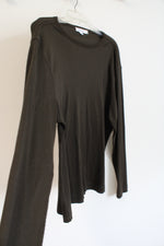 Calvin Klein Deep Olive Long Sleeved Cotton Shirt | XL