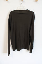 Calvin Klein Deep Olive Long Sleeved Cotton Shirt | XL