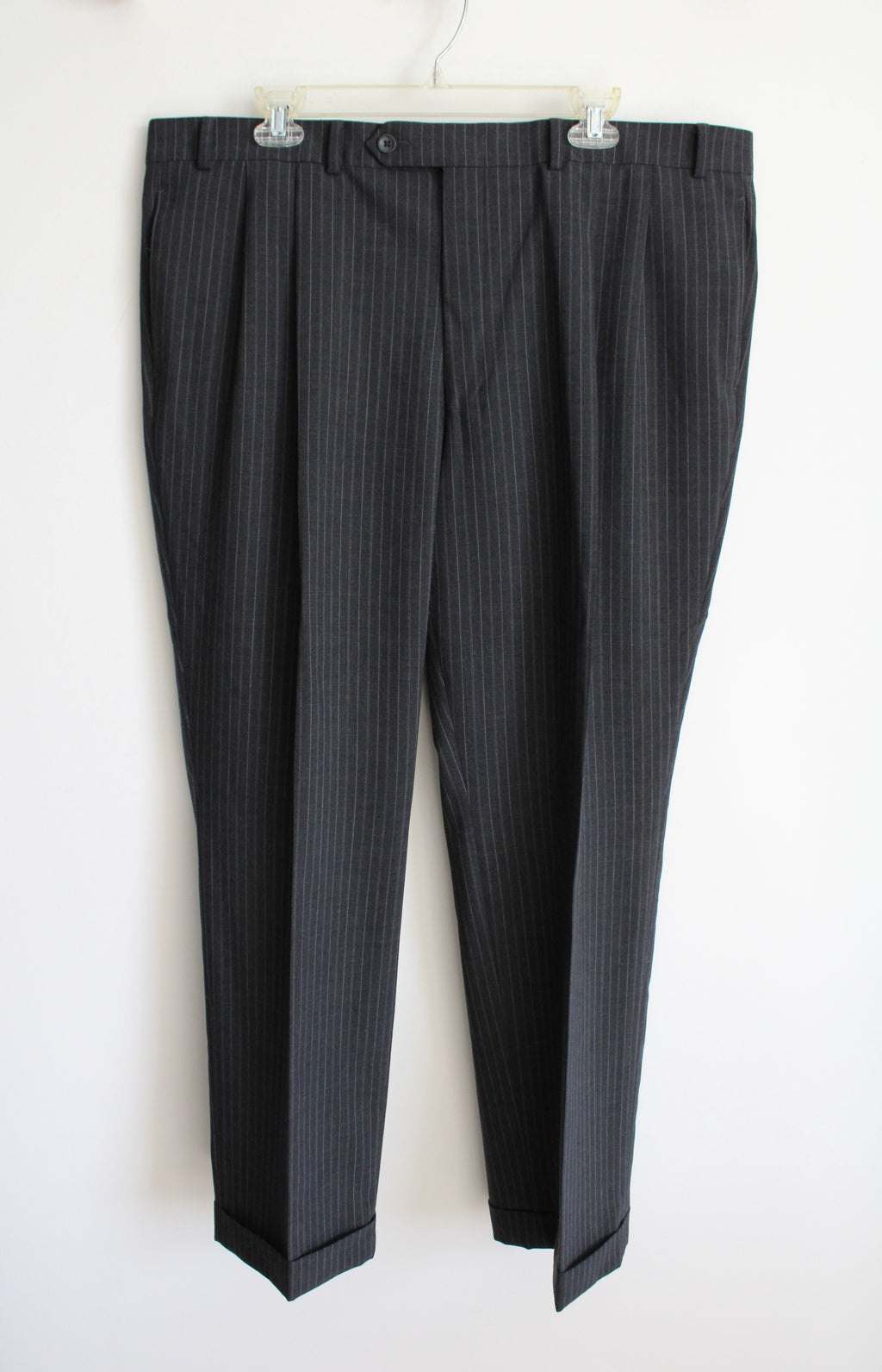 Geoffrey Beene Dark Gray Pinstripe Pant | 40X30